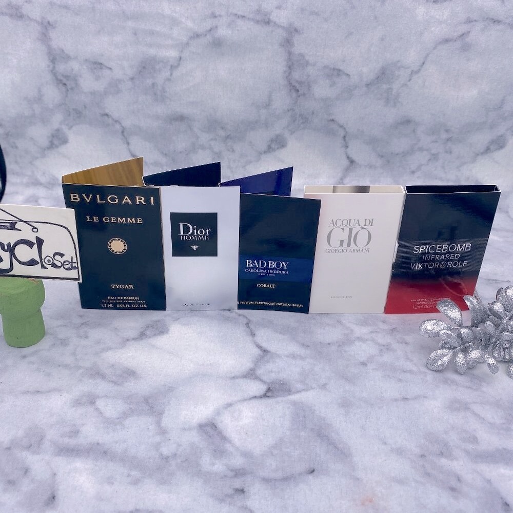 Lot of 5 Bvlgari,Dior,Carolina Herrera,Giorgio Armani,Viktor&Rolf,Sample-5pc-NEW